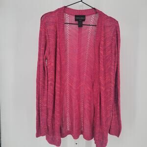 Absolutely Creative Worldwide Womens Sz S Open Front Cardigan Sweater Pink